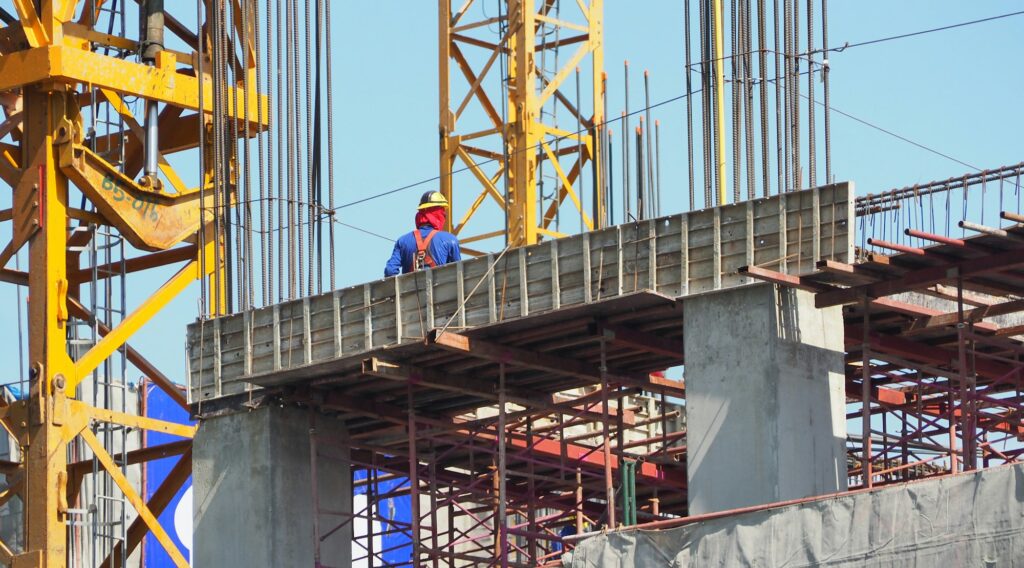 Labor or worker on building construction site.